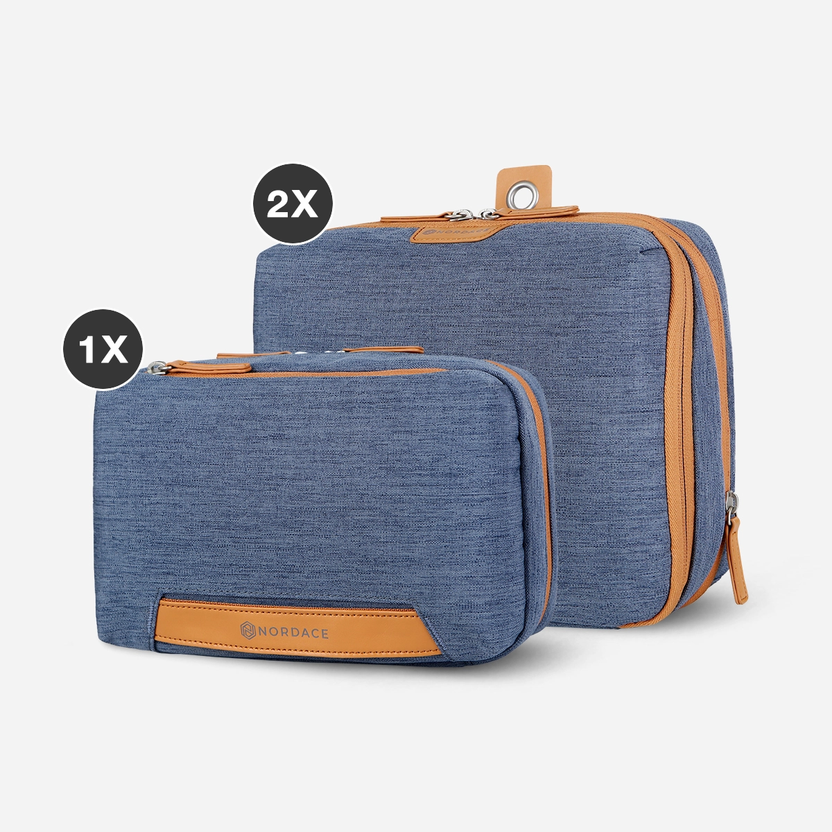 Pack-It-All Bundle: 2x Packing Cubes & 1x Wash Pouch. Blue