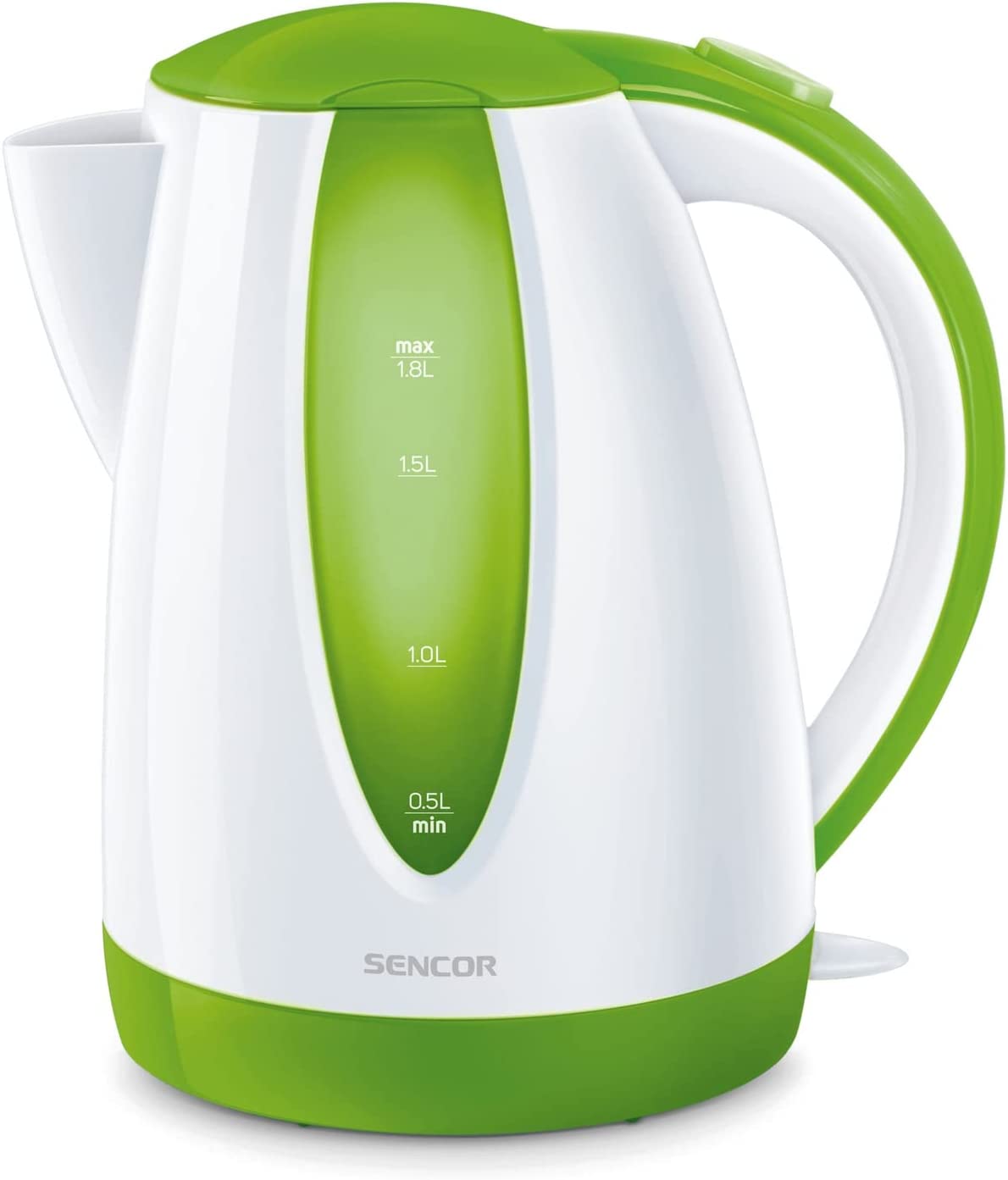 Sencor SWK1811GR 1.8L Electric Kettle with Power Cord Storage Base and Automatic Shut Off. Green