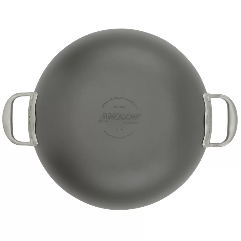 Anolon 81389 Allure Hard Anodized Nonstick Wok/Stir Fry Pan. 12 Inch. Dark Gray