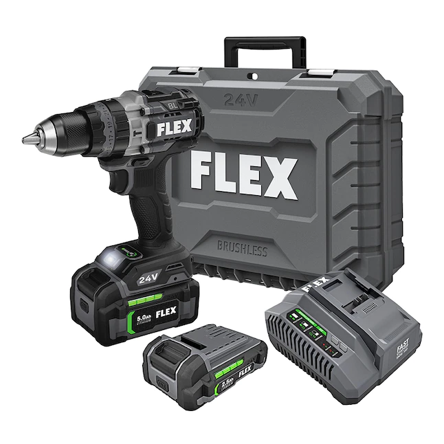 FLEX FX1271T-2B 1/2-in 24-volt-Amp Variable Speed Brushless Cordless Hammer Drill (2-Batteries Included)