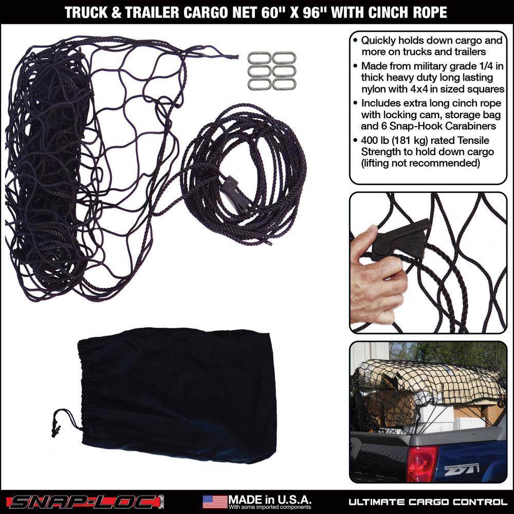 SNAP-LOC SLAMCN6096 400 lbs. 60 in. x 96 in. Military Cargo Net
