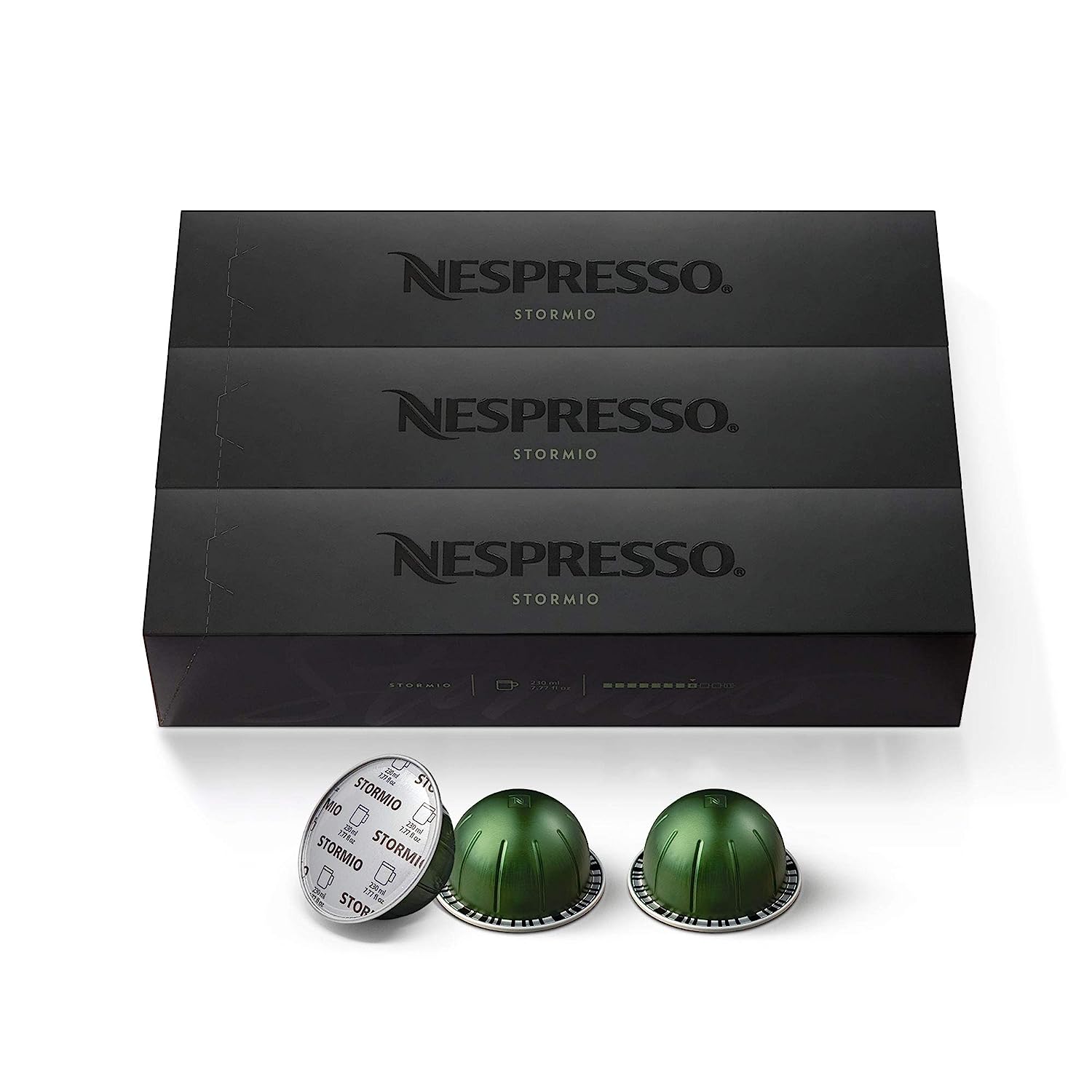Nespresso Capsules VertuoLine. Stormio. Dark Roast Coffee. Coffee Pods. Brews 7.77 Ounce (VERTUOLINE ONLY). 10 Count (Pack of 3)