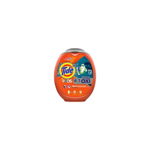 Tide PODS 4 in 1 Ultra Oxi Liquid Laundry Detergent Pacs. High Efficiency (HE). 73 Count