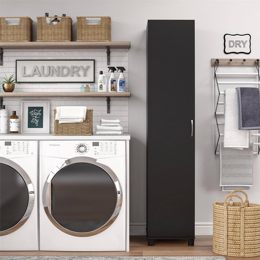 SystemBuild DE83721 Lonn 15.67 in. x 74.29 in. x 15.39 in. 5 Shelves Freestanding Utility Cabinet in Black