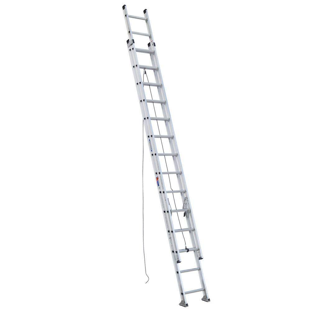 Werner D1528-2 28 ft. Aluminum D-Rung Extension Ladder with 300 lbs. Load Capacity Type IA Duty Rating