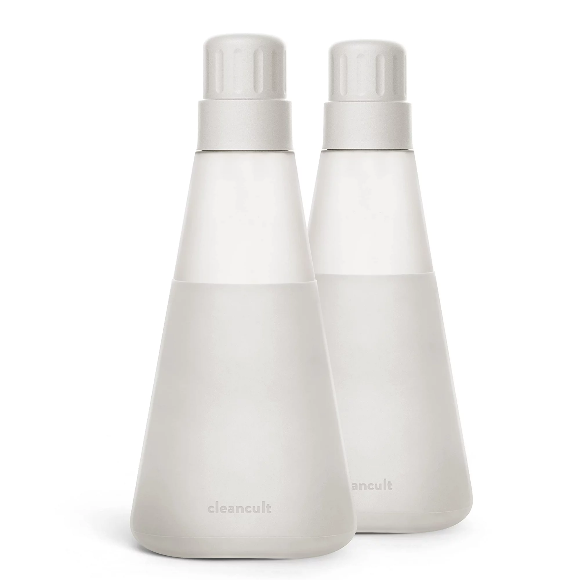 Cleancult Glass Liquid Laundry Detergent Dispenser. 20 oz. Empty. Refillable and Reusable Glass Container. 2 Pack - Stone