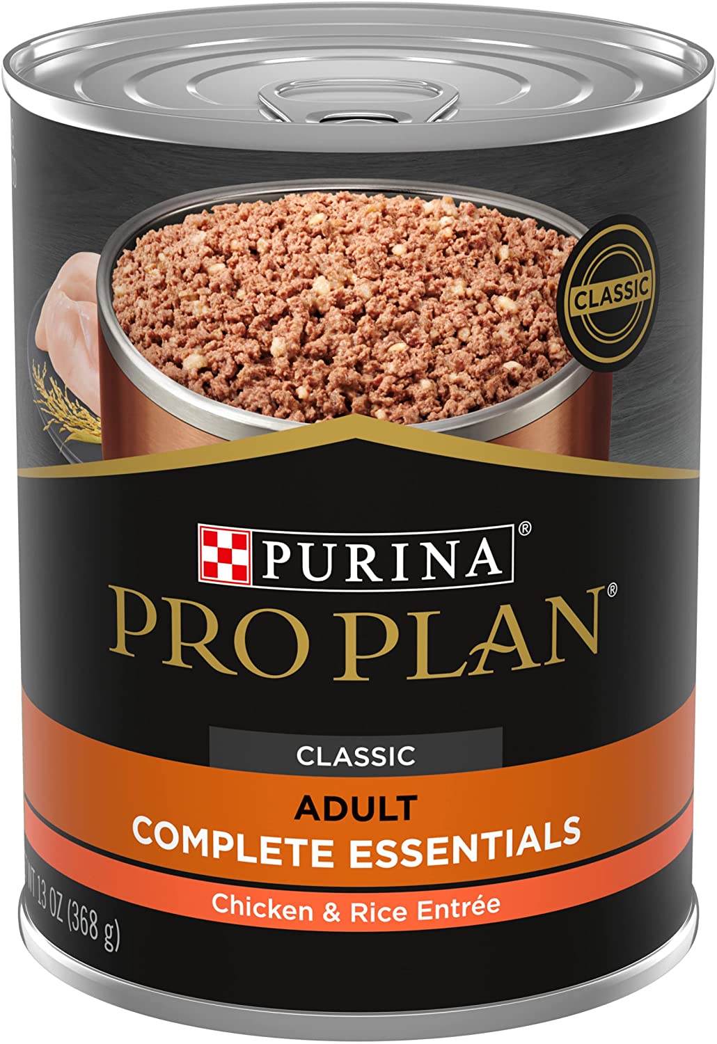 Purina Pro Plan High Protein. Pate Adult Wet Dog Food 13-Ounce Can. Pack of 12