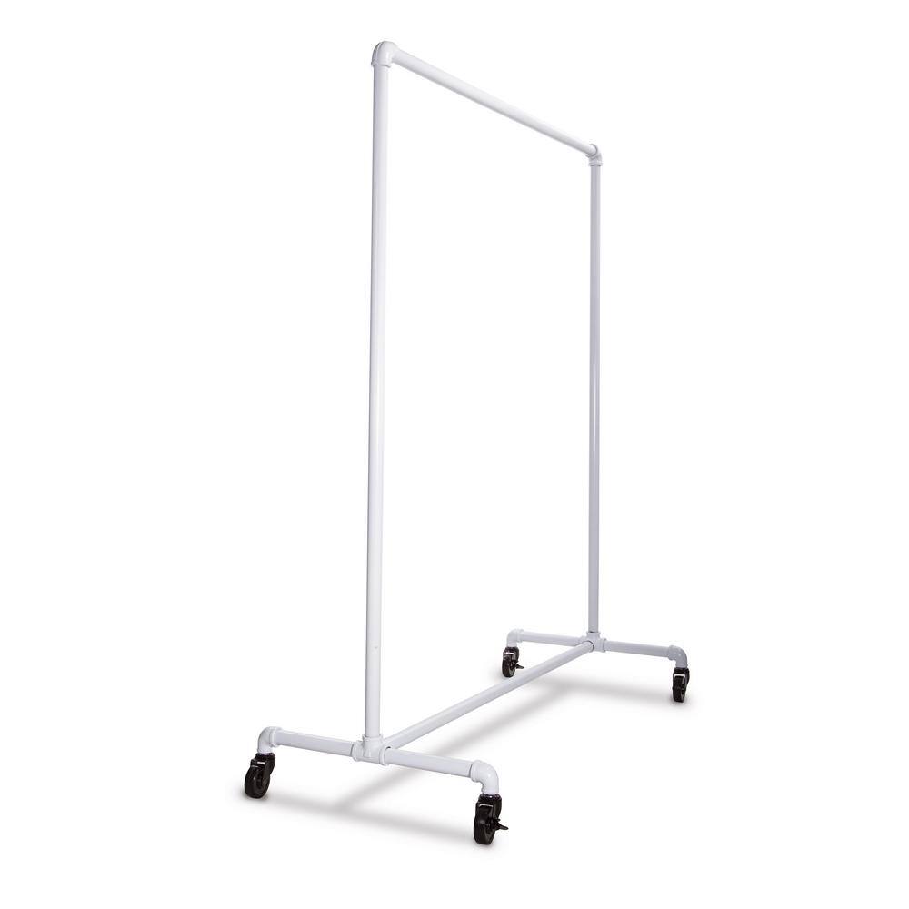 Econoco PSBBWTE White Metal Clothes Rack 51 in. W x 64 in. H