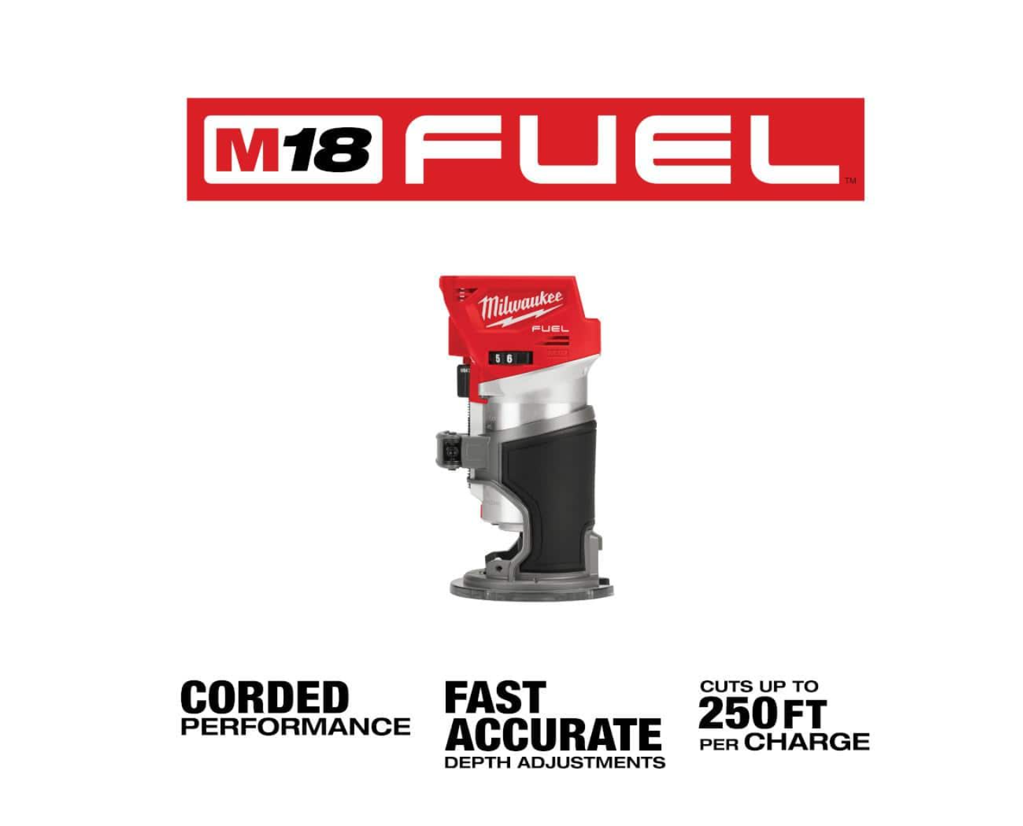 Milwaukee 2723-20 M18 FUEL 18V Lithium-Ion Brushless Cordless Compact Router (Tool-Only)