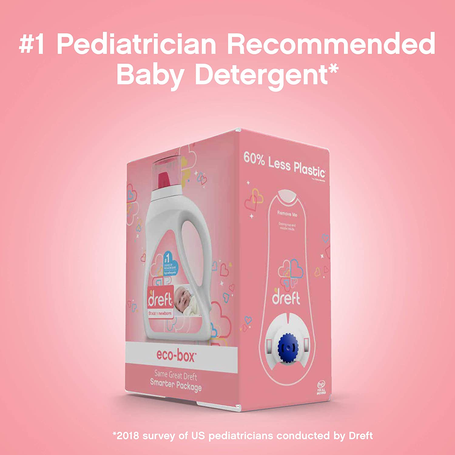 Dreft Baby Liquid Laundry Detergent Soap Eco-Box. Natural. 96 Loads