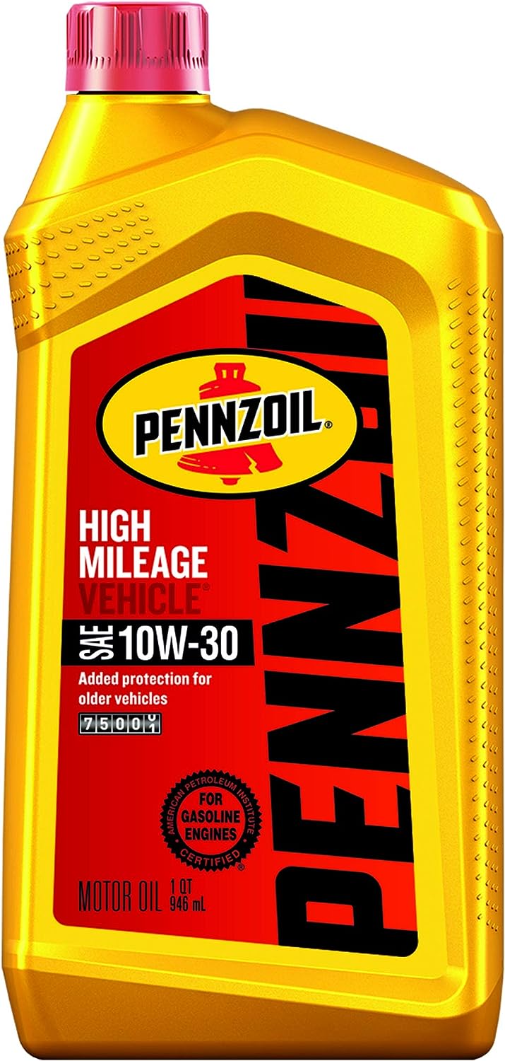 Pennzoil - 550022812-6PK High Mileage Motor Oil 10W-30 – 1 Quart (Pack of 6)