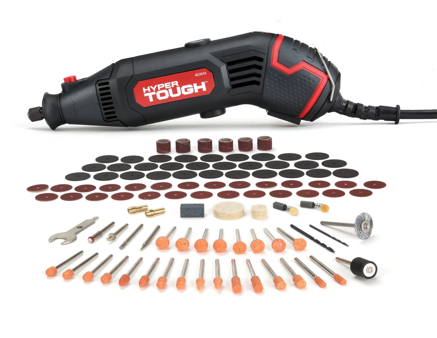 Hyper Tough 1.5 Amp Corded Rotary Tool. Variable Speed with 105 Rotary Accessories & Storage Case