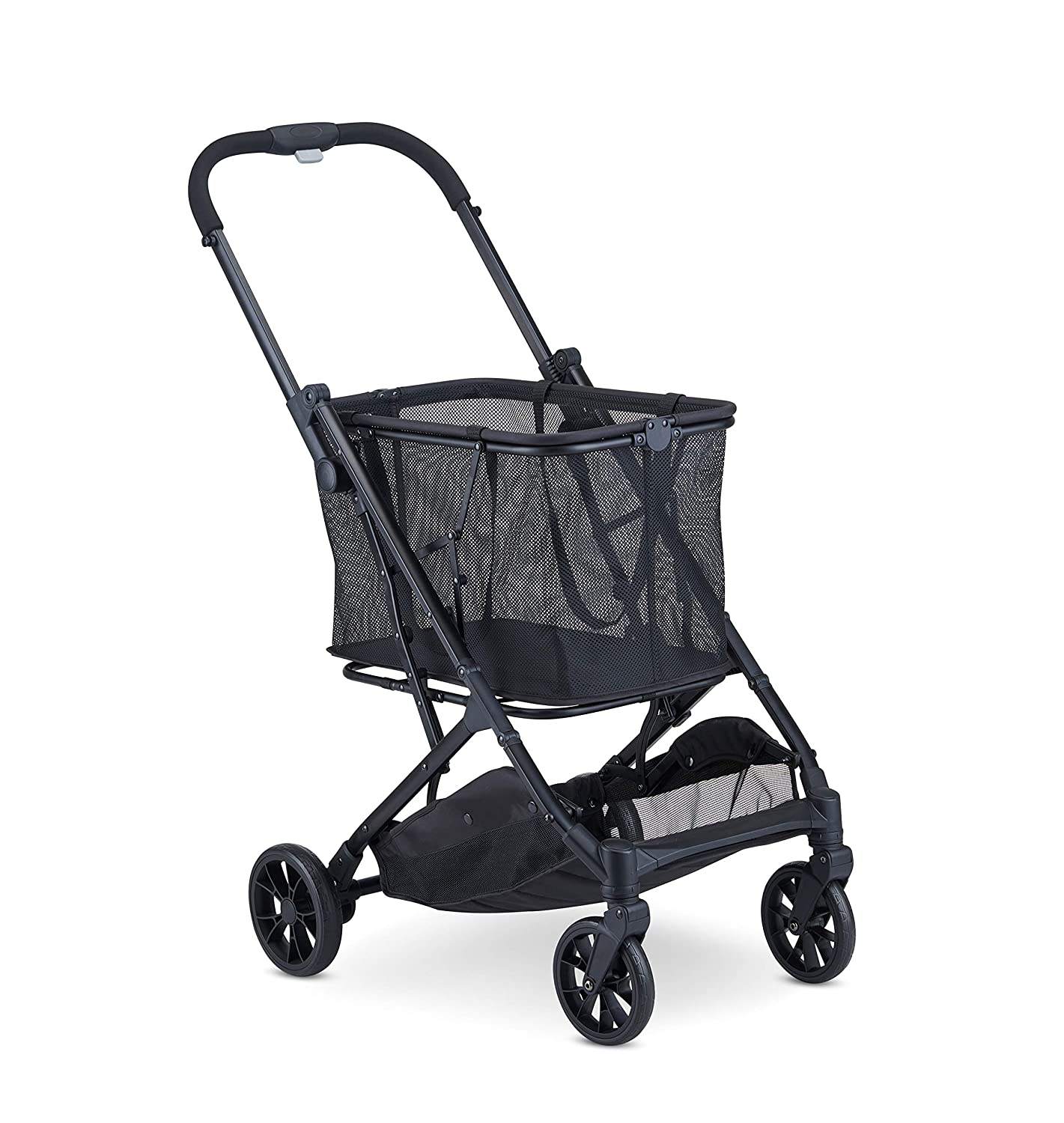Joovy Boot Lightweight Shopping Cart. Holds 70 lbs. with Swivel Wheels. Reusable Shopping Bag. Compact Standing Fold. Black Frame