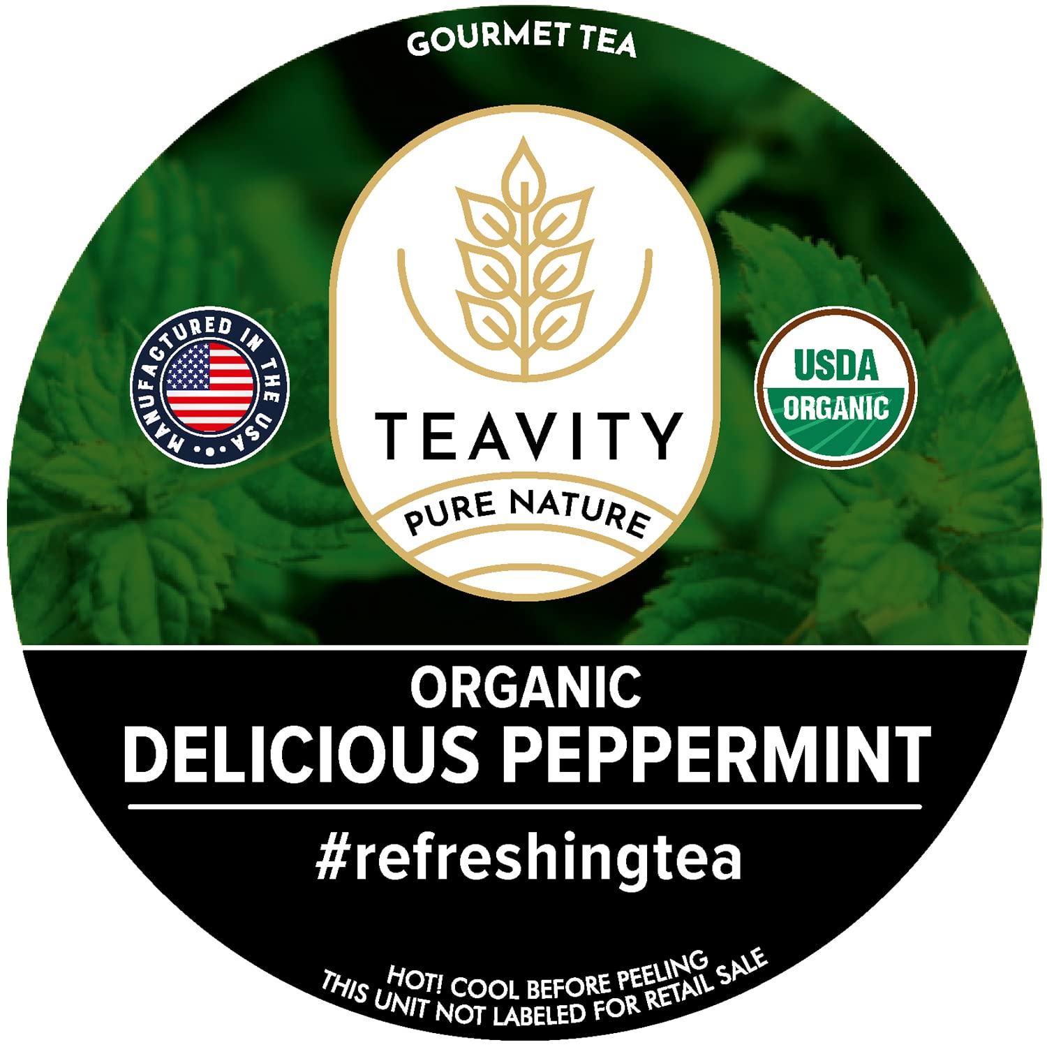 Organic Peppermint Tea Pods for Keurig Compatible Brewers | Brew Peppermint Tea Pods for Hot Tea or Over Ice | Peppermint Tea Pods for k-cup brewing work with kcup machines Tea Pods by Teavity (Organic Peppermint. 1 Count (pack of 36))