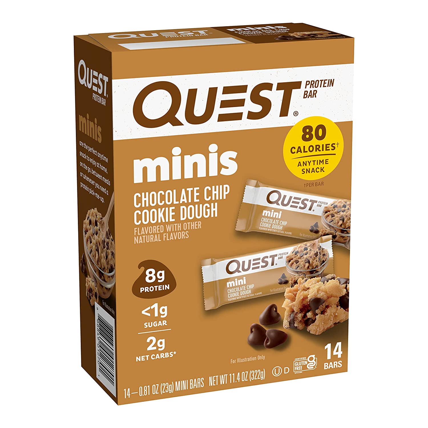Quest Nutrition Mini Chocolate Chip Cookie Dough Protein Bars