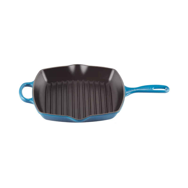 Le Creuset LS2021-2659 Enameled Cast Iron Signature Square Skillet Grill. 10.25″. Marseille