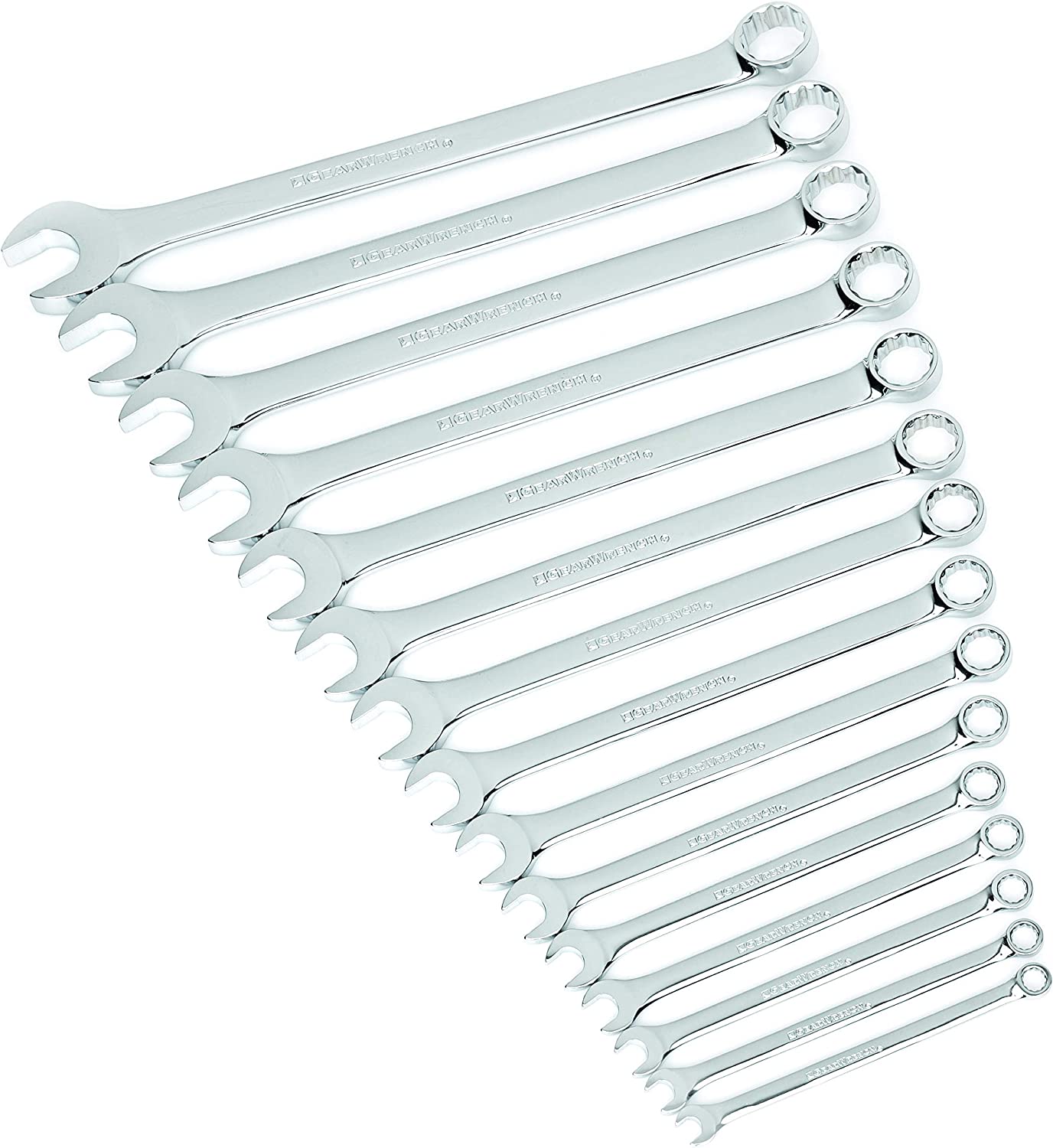 GEARWRENCH 15 Pc. 12 Pt. Long Pattern Combination Wrench Set. SAE - 81901