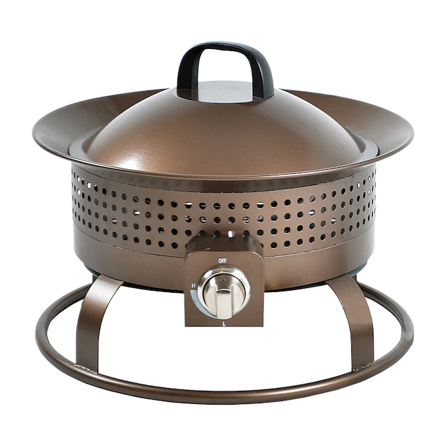 Bond  Bond Signature 18.5-in W 54000-BTU Bronze Portable Steel Propane Gas Fire Pit