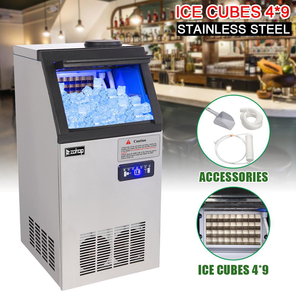 Zimtown Commercial Ice Machine. 110LBS/24H Automatic Freestanding Ice Maker. Ideal for Restaurants. Bars. Homes and Offices