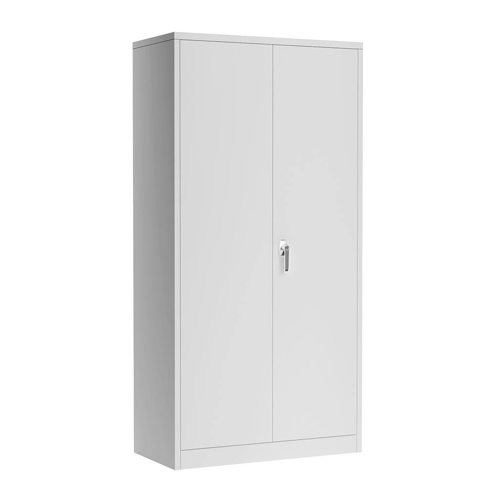 Hephastu HD-DH002 36 in. W x 72 in. H x 18 in. D 4 Shelves 2-Doors Gauge Garage Cabinet Steel Storage Freestanding Cabinet in Grey