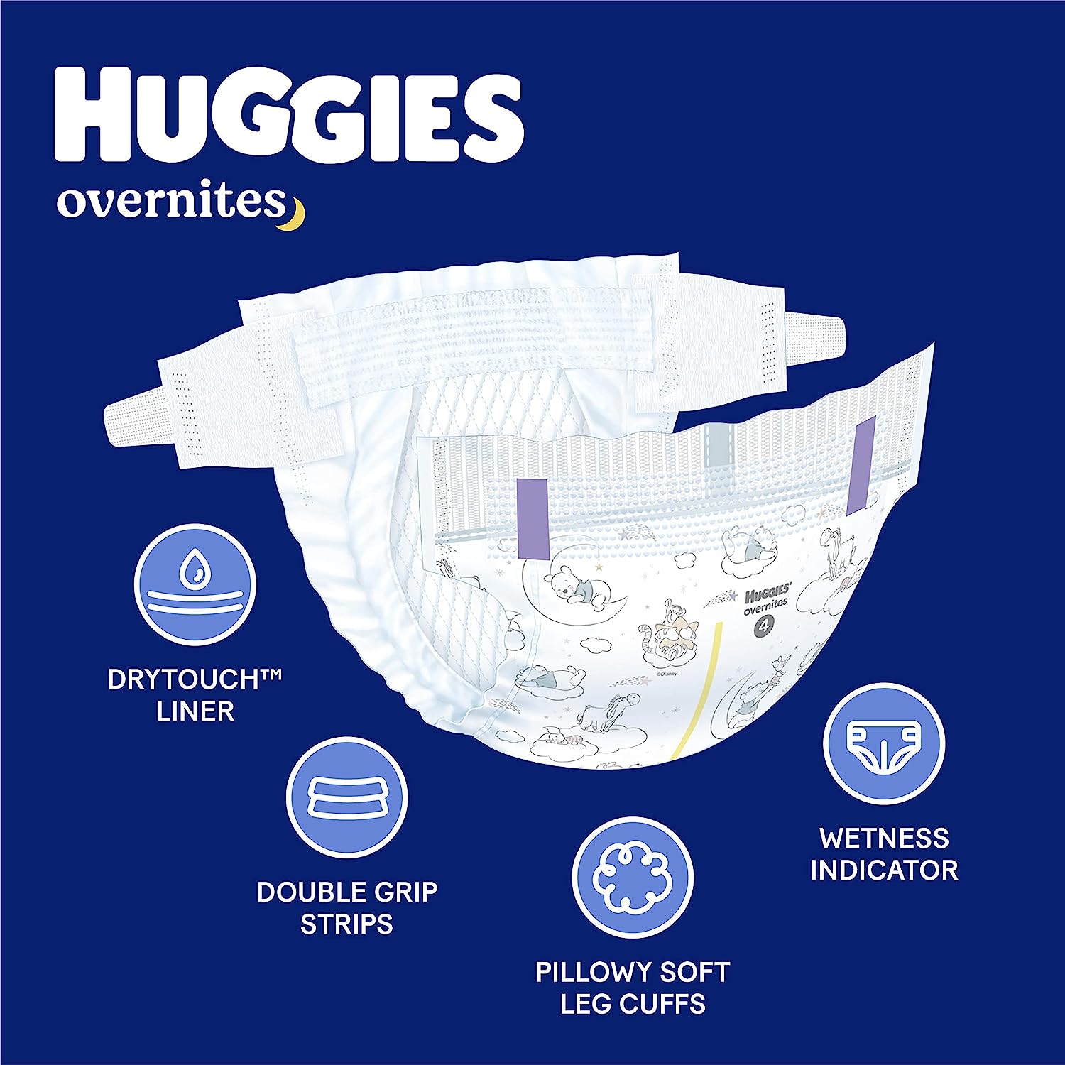 Huggies Overnites Nighttime Baby Diapers. Size 5 (27+ lbs). 88 Ct