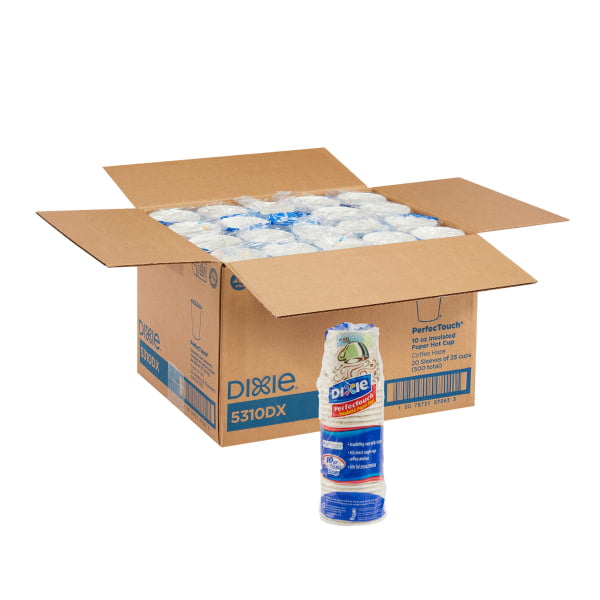 Dixie® PerfecTouch® 10 oz. Insulated Paper Hot Coffee Cup. 5310DX. 500 Cups
