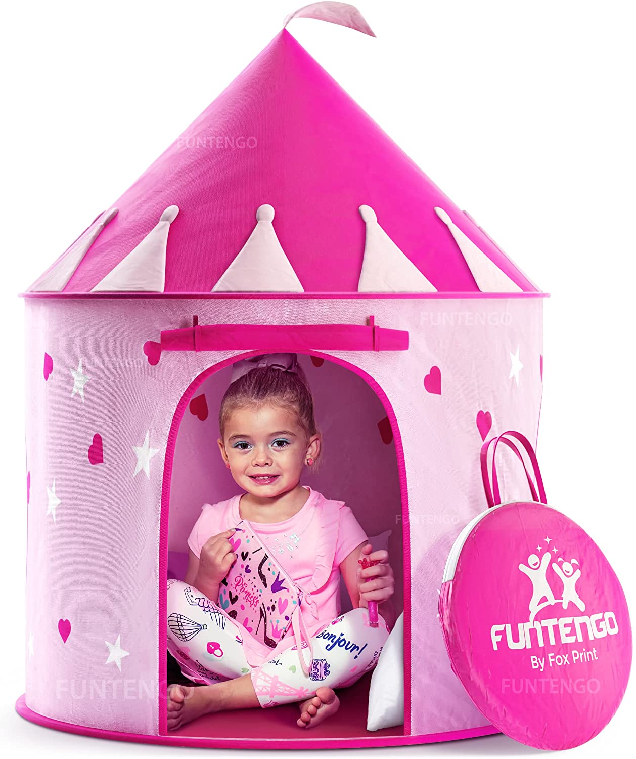 FoxPrint Princess Castle Play Tent With Glow In The Dark Stars