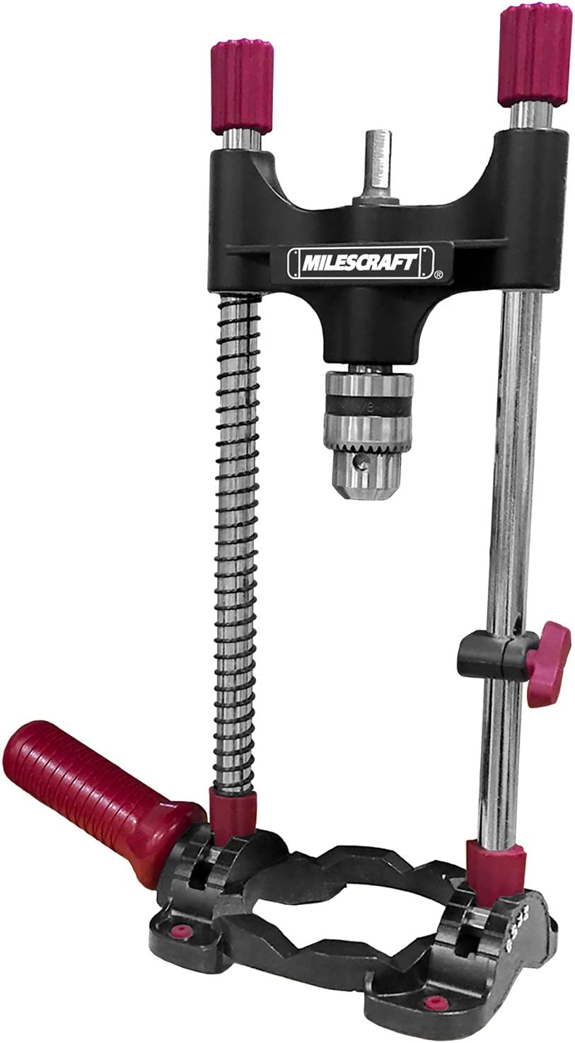 Milescraft 1318 DrillMate Portable Drill Guide - Multi-Angle Drill Guide Attachment - Compatible with most 3/8 in. Drill Accessories - Self-Centering Drill Guide Base - Multi-Angle Readouts