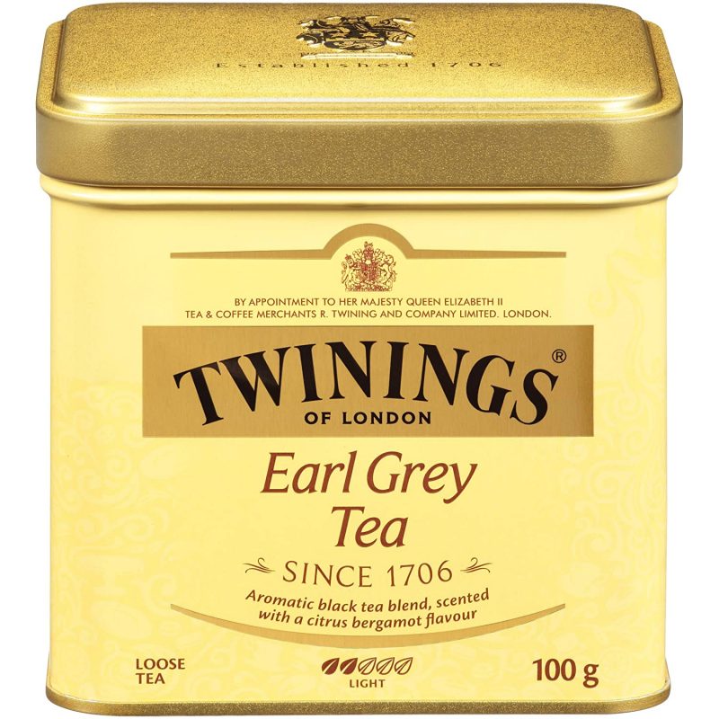 Twinings of London Earl Grey Loose Tea Tins. 3.53 Ounce. Pack of 6