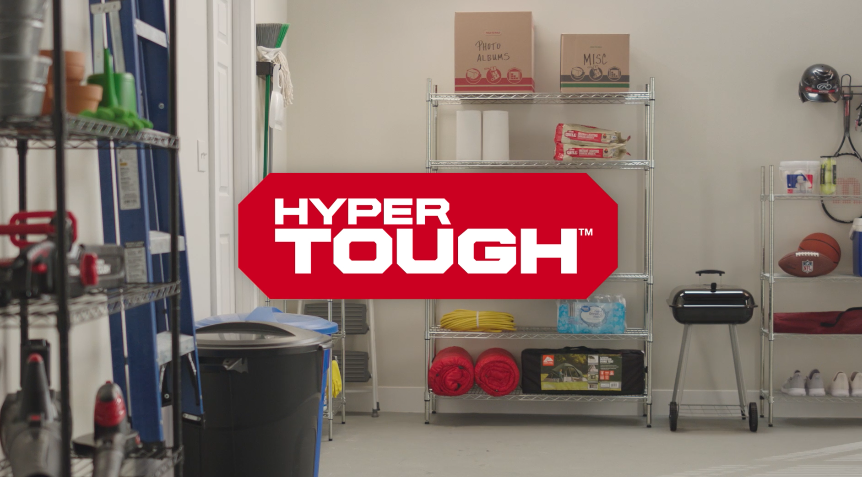 Hyper Tough 5 Tier Wire Shelf Unit Black. 1750 lb Capacity