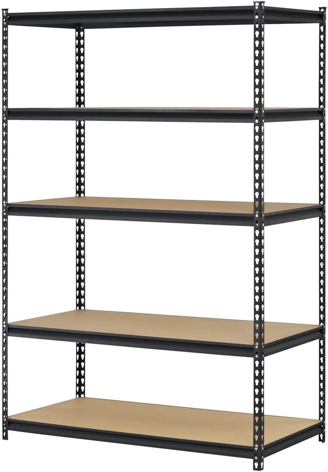 Juggernaut Storage 48W x 24″D x 72″H 5-Shelf Steel Shelving. 4000 lb Capacity Black