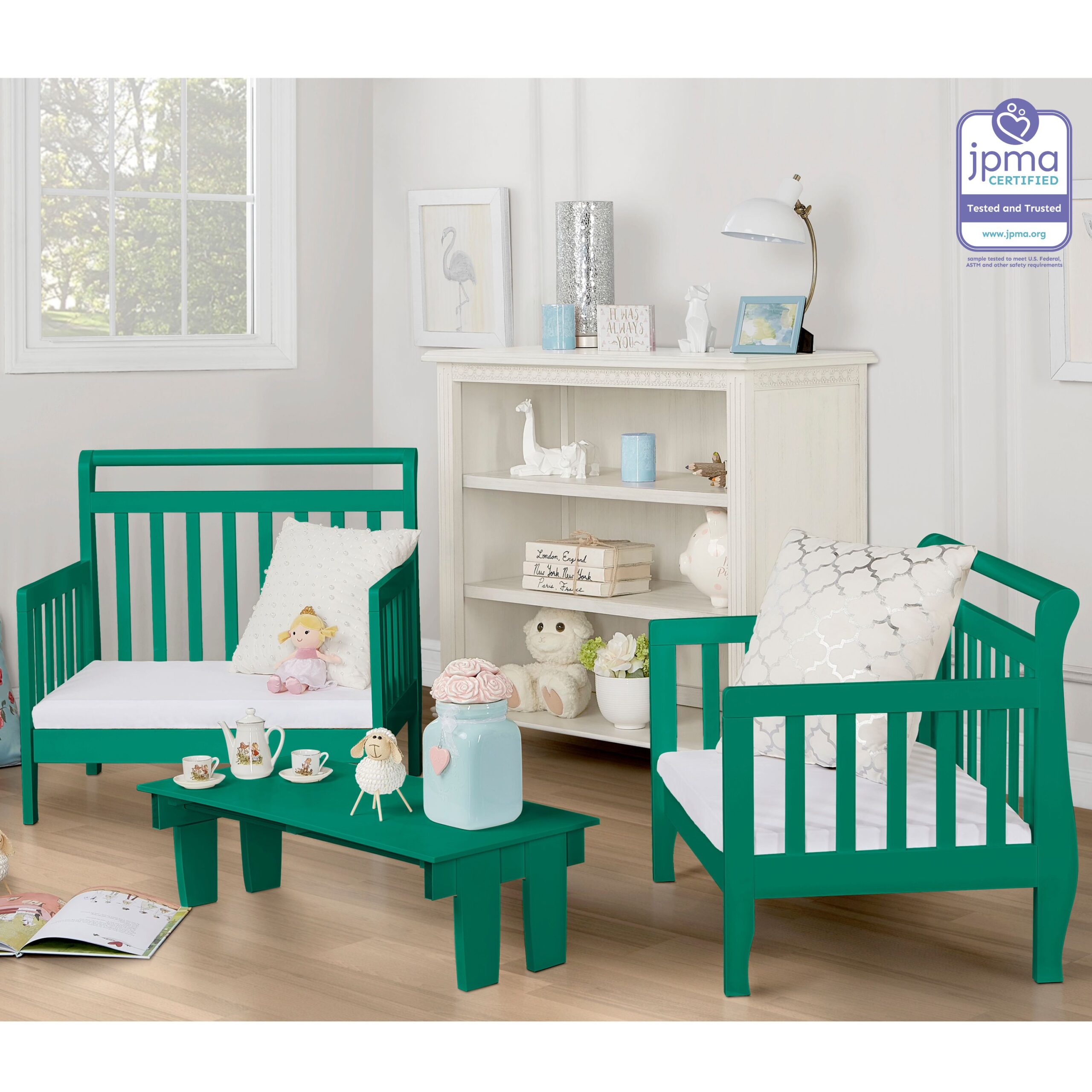 Dream On Me Emma 3 in 1 Convertible Toddler Bed. Emerald