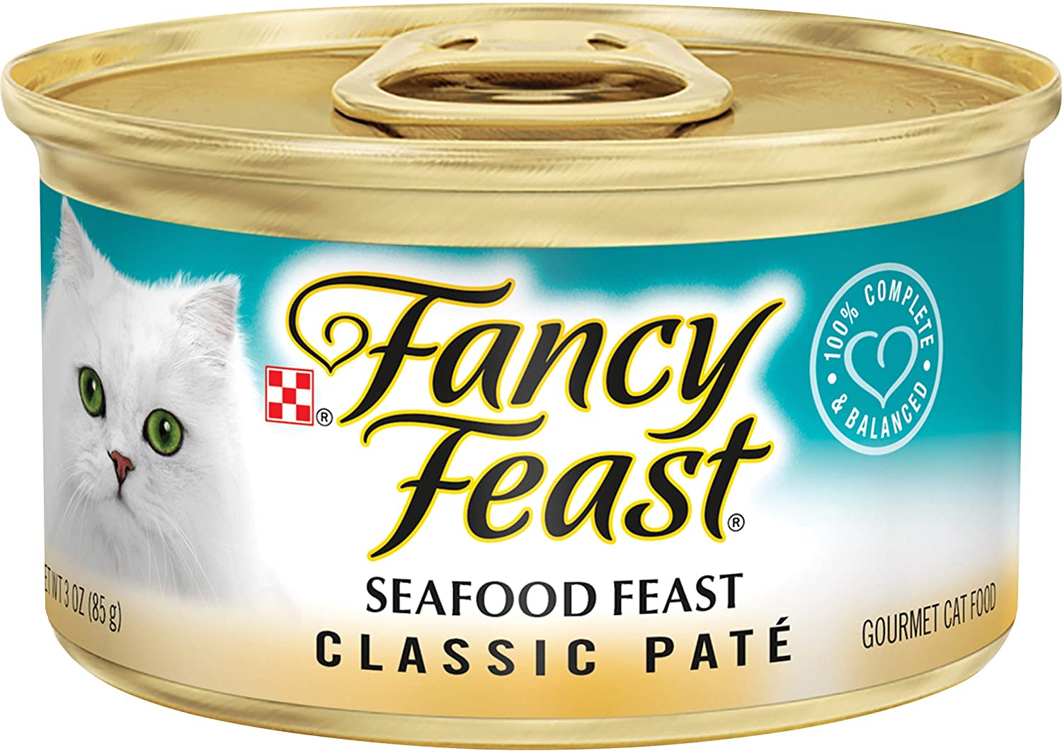 Purina Fancy Feast Grain Free Pate Wet Cat Food. Classic Pate Seafood Feast - (24) 3 oz. Cans