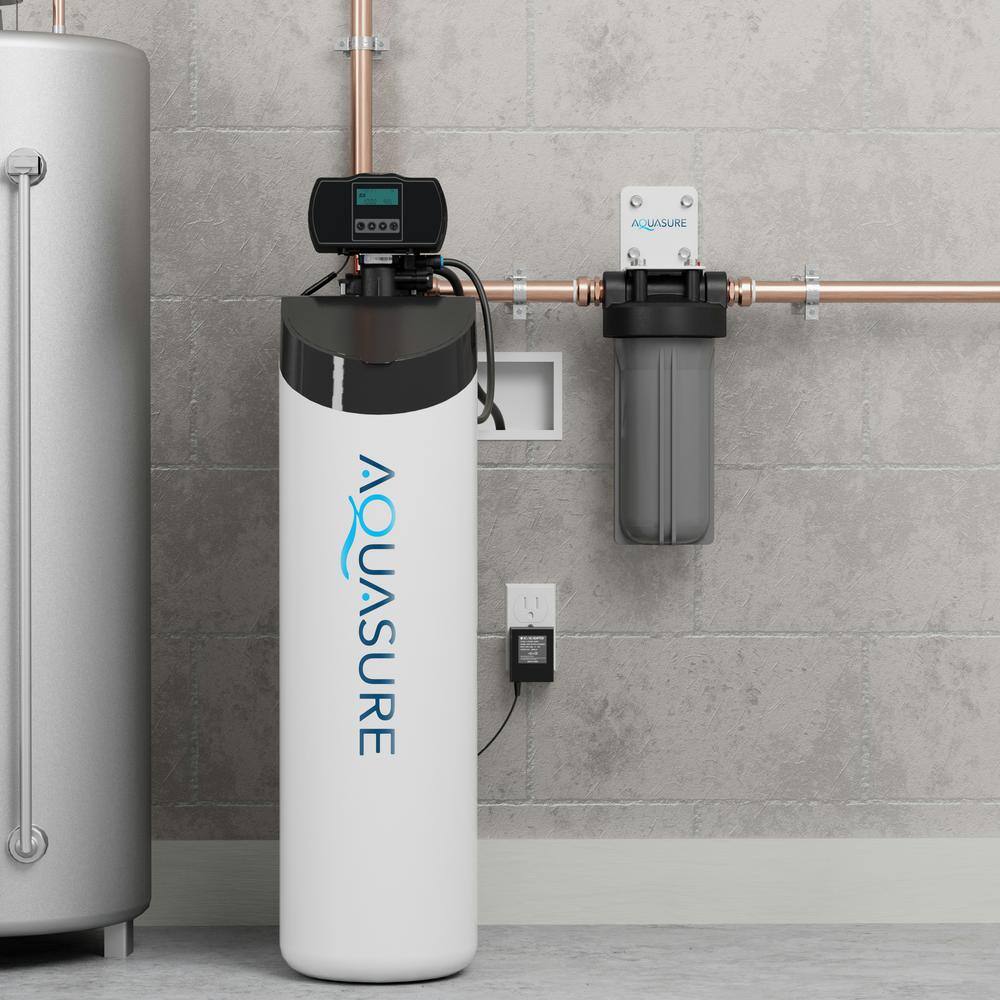 AQUASURE AS-HL32FM Harmony Lite All-In-One Water Softener Triple Purpose Pre-Filter. 32.000 Grain. Iron Reducing Fine Mesh Resin