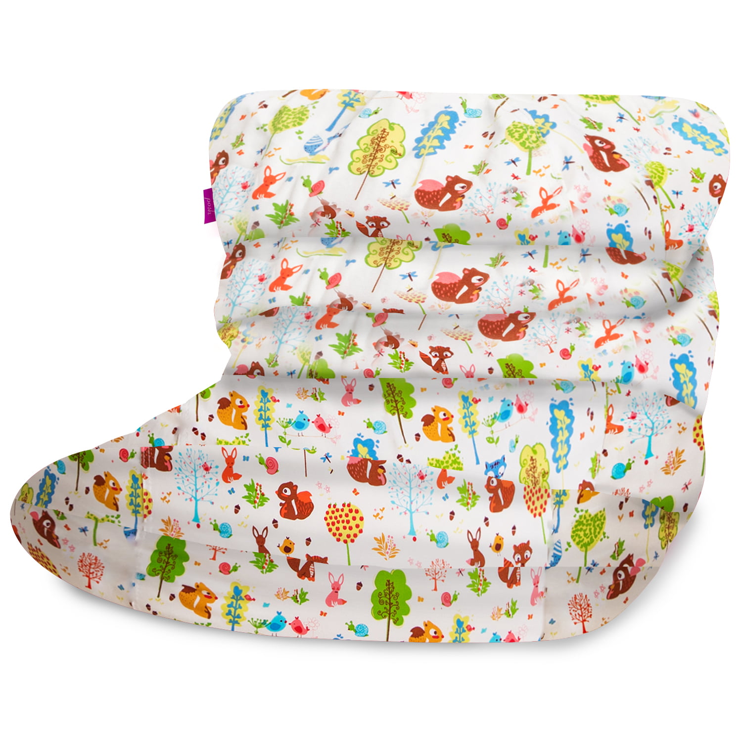 Posh Creations Laguna Lounger Bean Bag Chair. Kids. 3 ft. Canvas Forest Critters