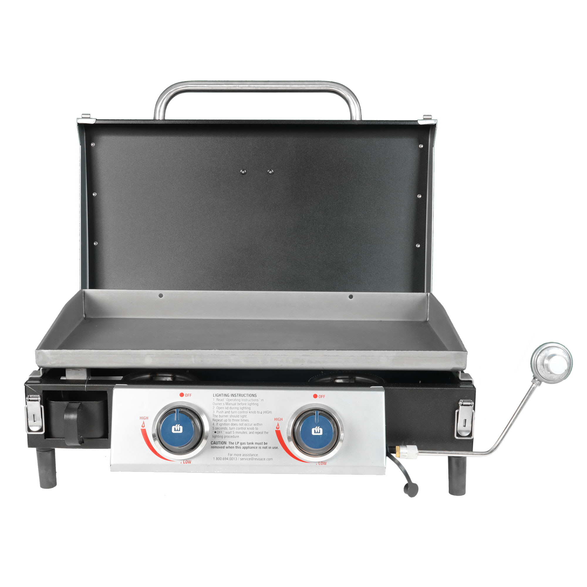 Razor Griddle GGT2131M 25 Inch Portable 2 Burner LP Propane Gas Grill. Steel