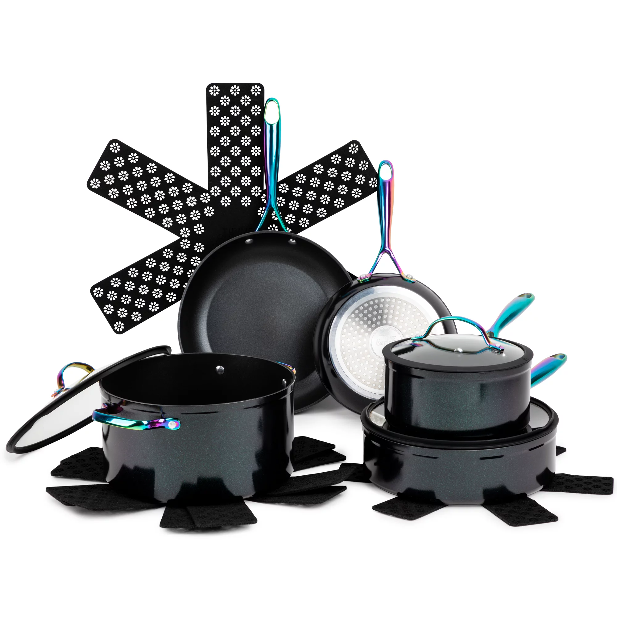 Thyme & Table. 12-Piece Cookware Set. Rainbow