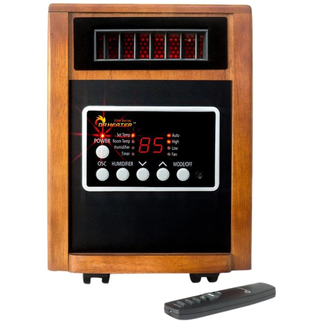 Dr Infrared Heater DR-998 1500-Watt Infrared Quartz Cabinet Indoor Electric Space Heater with Thermostat and Remote Included