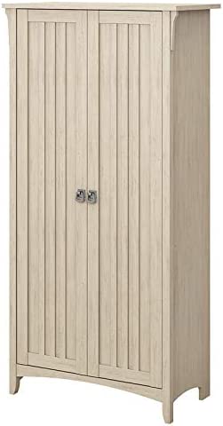Bush Furniture SAL014AW Salinas Kitchen Pantry Cabinet with Doors. Antique White