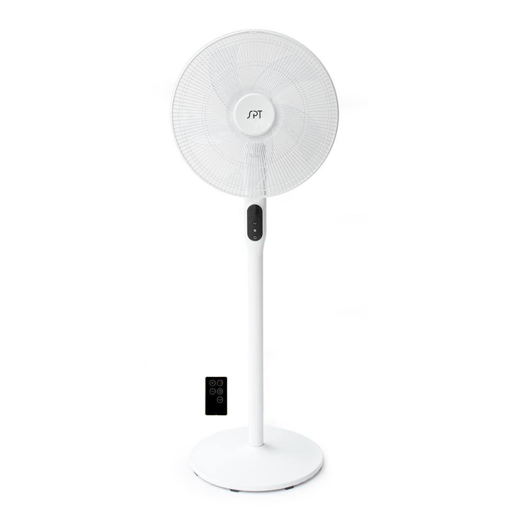SPT SF-16D48WB 51 in. Oscillating Pedestal Fan with Remote and Timer in White