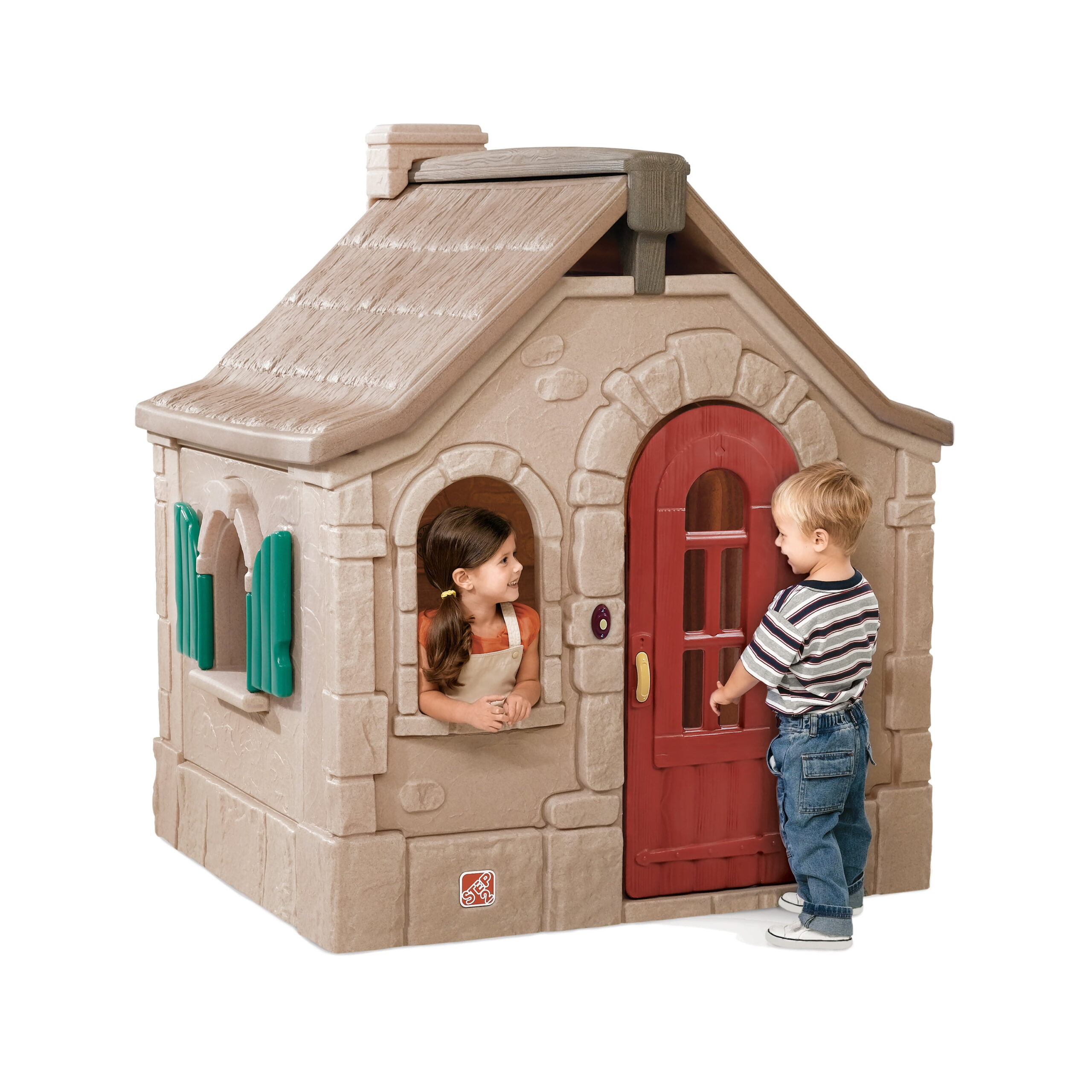 Step2 Naturally Playful Storybook Cottage Toddler Outdoor Playhouse for Kid. Brown
