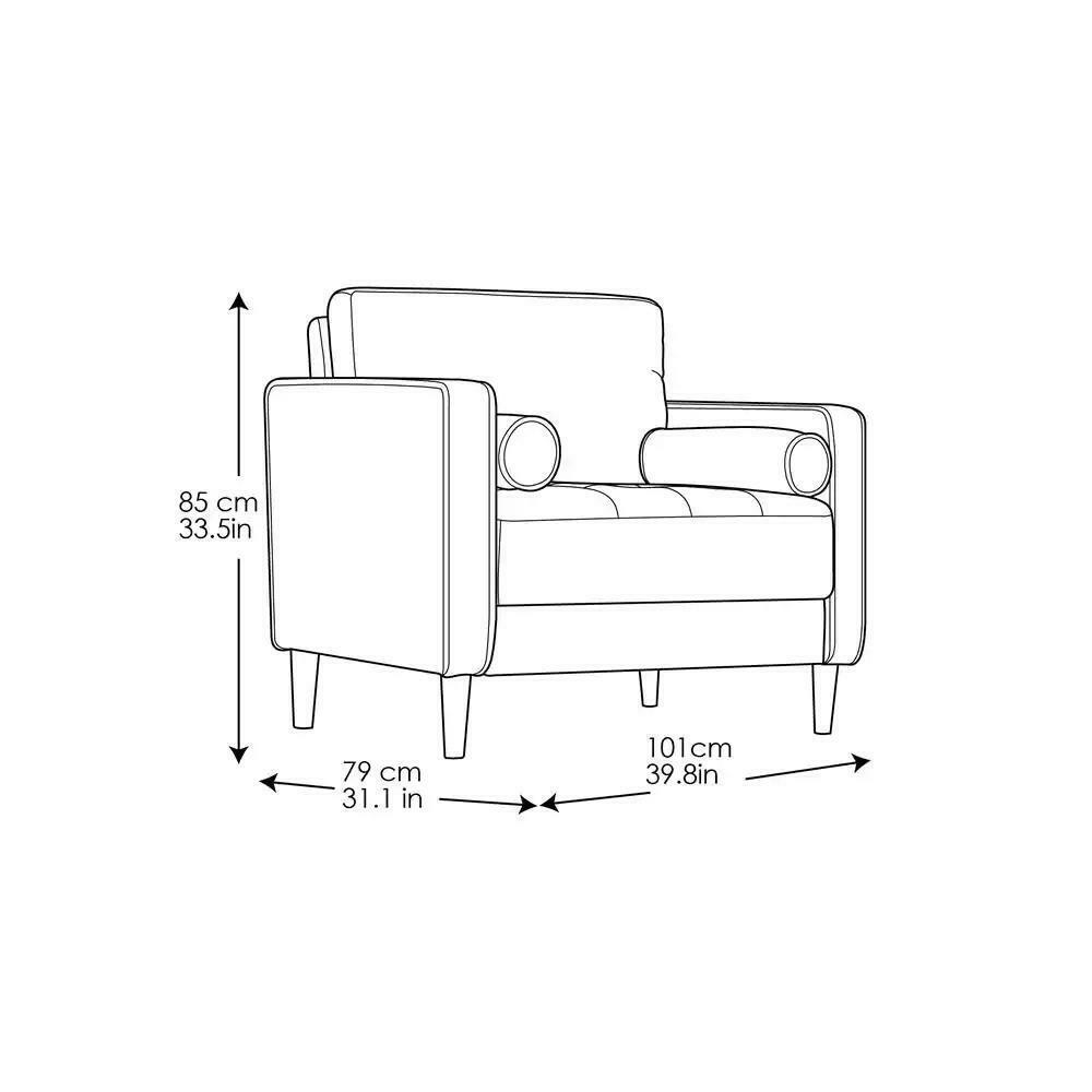 Lifestyle Solutions Lillith Mid Century Modern Chair in Heather Grey