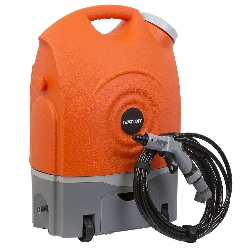 Ivation IVASWASHER Portable Smart Washer 12-Volt 130.5 PSI Adjustable 0.5 GPM w/Water Tank. Rechargeable Electric Spray Washer