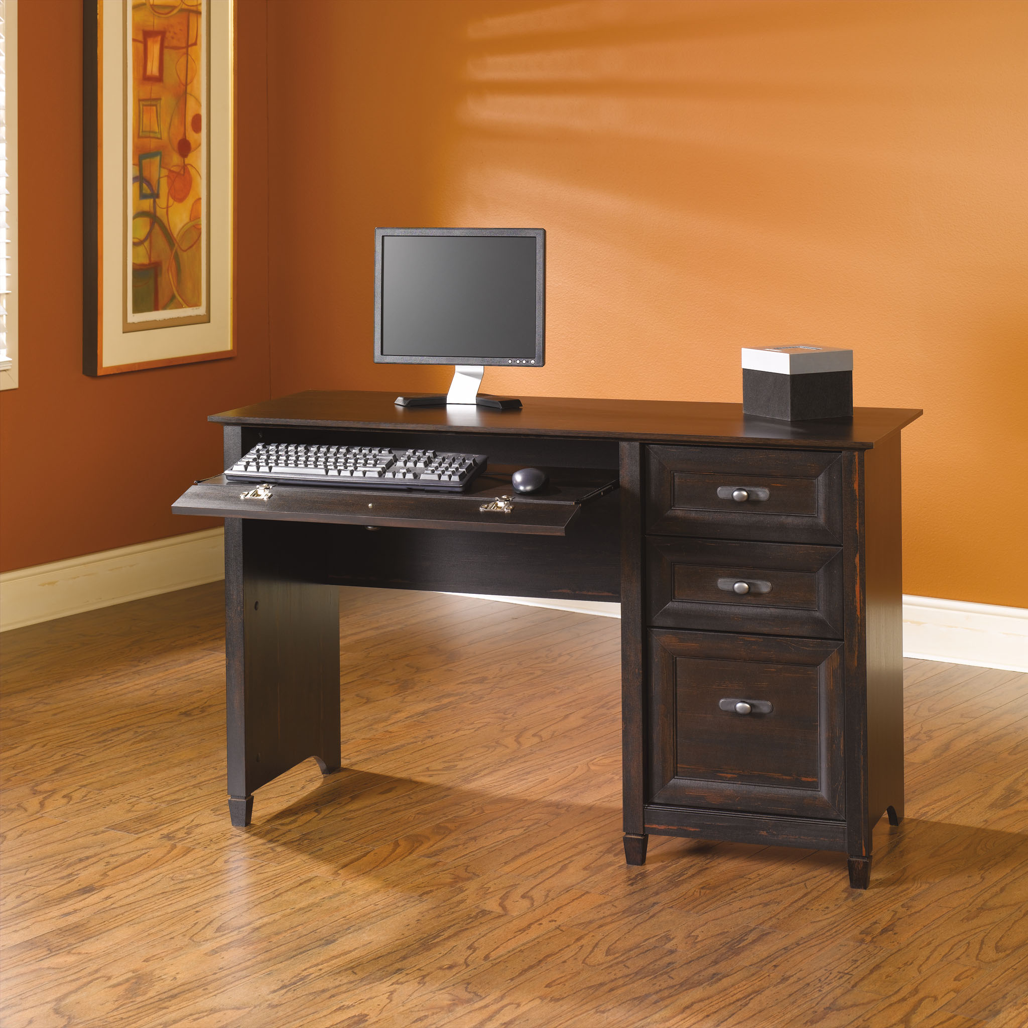 Sauder New Cottage Desk. Antiqued Black Paint Finish