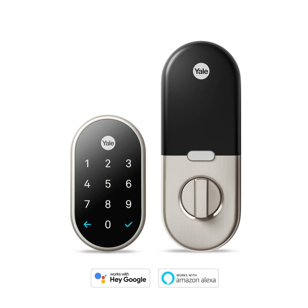 Google RB-YRD540-WV-619 Nest x Yale Lock - Tamper-Proof Smart Deadbolt Lock with Nest Connect - Satin Nickel