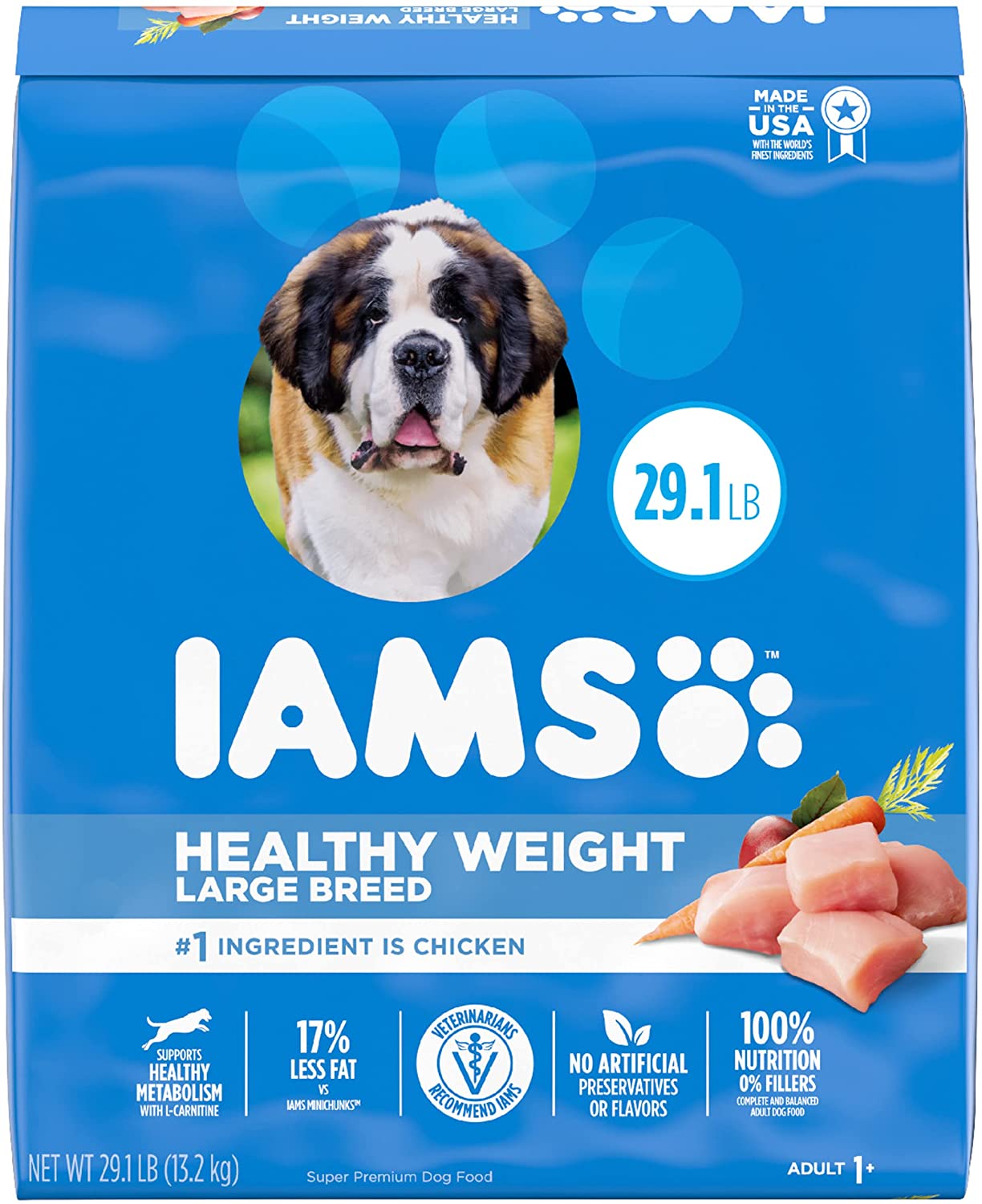 Iams Adult Dry Dog Food for Healthy Weight. Chicken. Style: Large Breed Adult 29.1lb