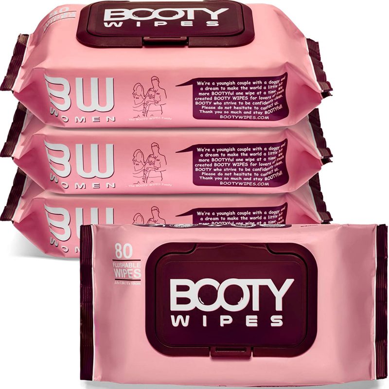 BOOTY WIPES for Women - 320 Flushable Wet Wipes. Feminine Wipes