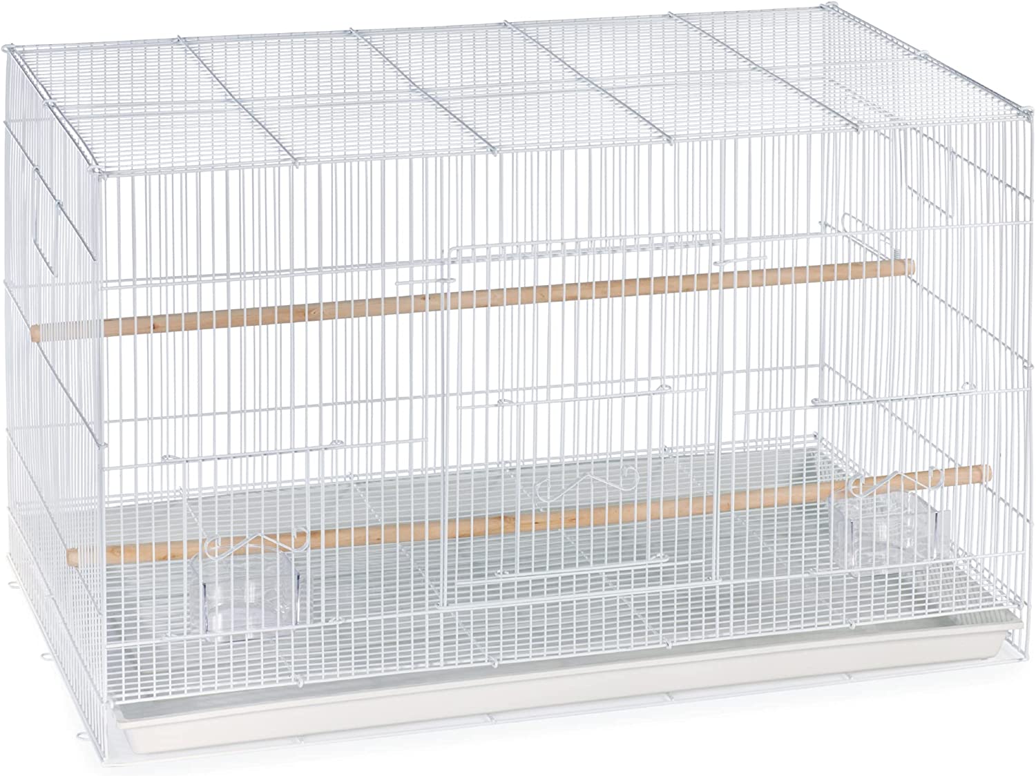Prevue Pet Products Flight Cage Metal Steel Bird Crate. Multi-Bird Home Stackable Cage for Birds. Home Crate for Extra-Small Pet Parakeets. Finches. and More. White