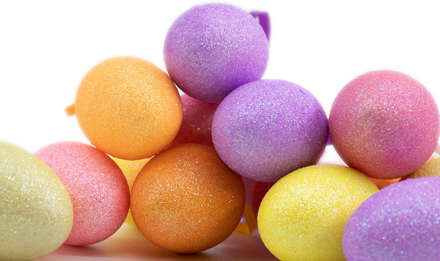 Fsforcar 24 2FT White Lighted Birch Tree with Set of 12 Hanging Easter Glitter