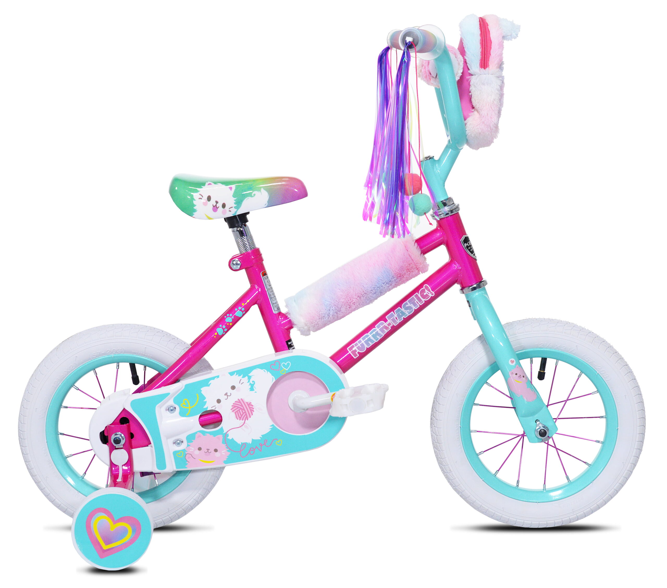 Kent Bicycle 12″ Furrr-Tastic Cat Girl-s Bicycle. Pink and Blue